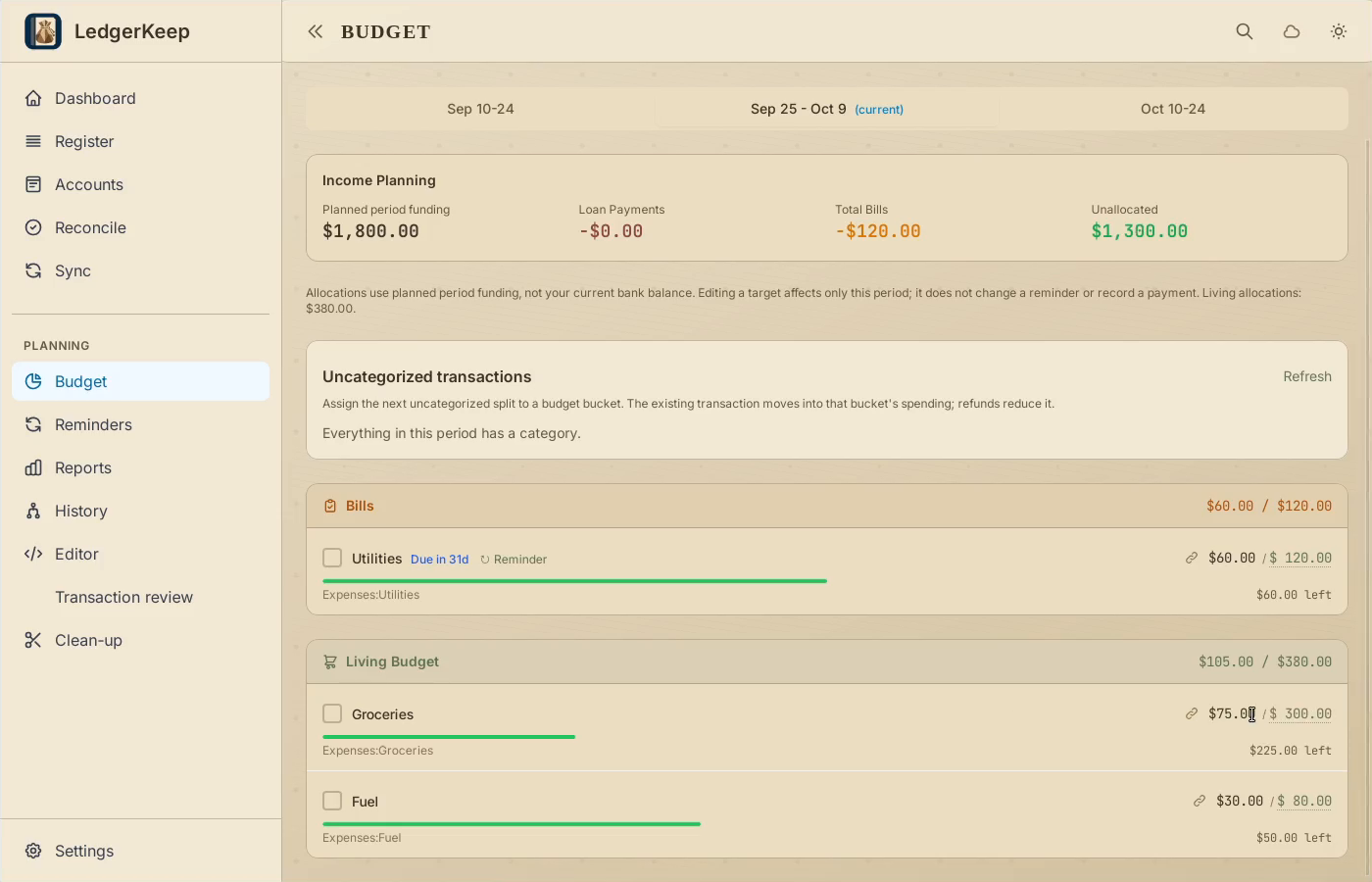 3 · Save this period. Click Save beside the amount. This changes the target for this period.