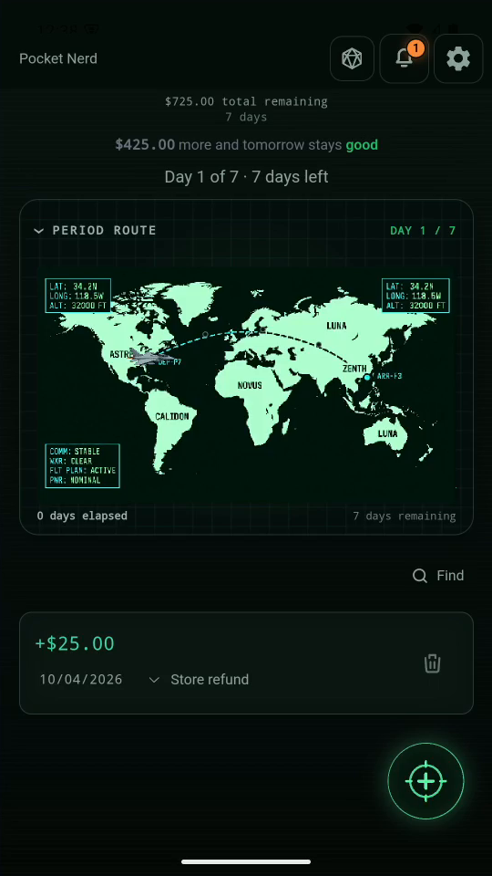 Result. The deleted example is gone. Your refund entry is still present.