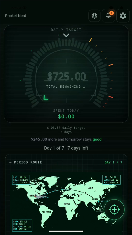 2 · Switch the main readout. Tap the large amount to switch between daily and total views.