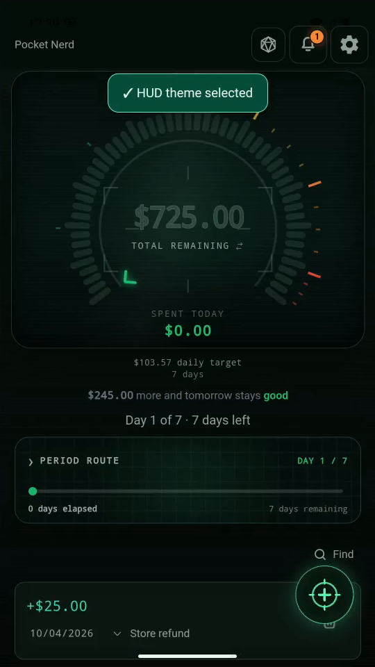 2 · HUD. Choose HUD for the cockpit view.