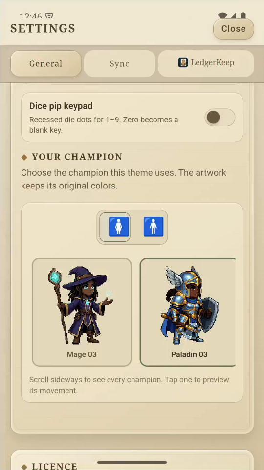 1 · Open character choices. In Campaign, open Settings. Scroll below Appearance.