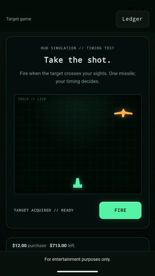 2 · Enter a possible purchase. Enter 12 for a $12 purchase. Tap Continue to game.
