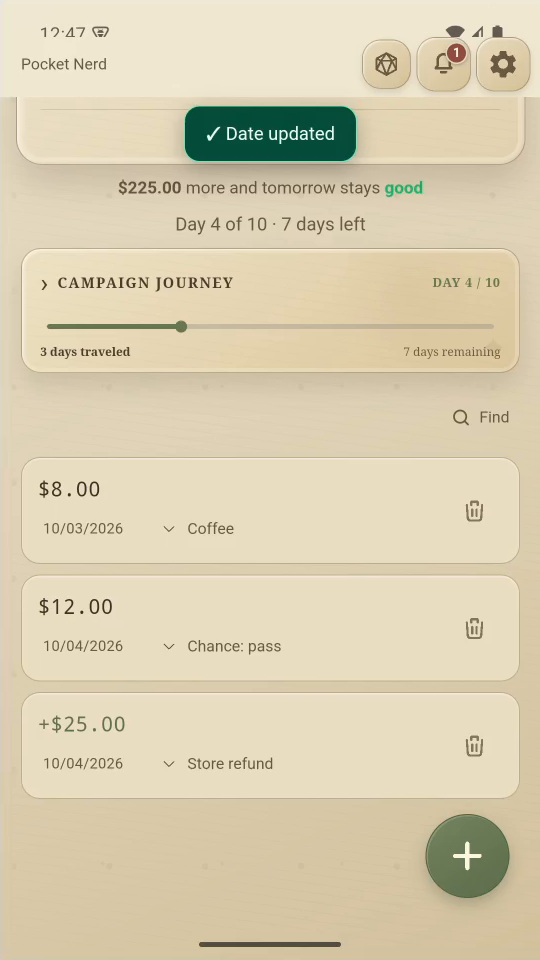 3 · Correct its date. In the Coffee row, change the date to October 3.