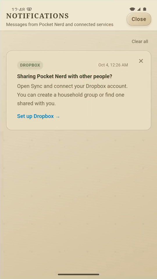 1 · Open notifications. Tap the bell on the main screen.