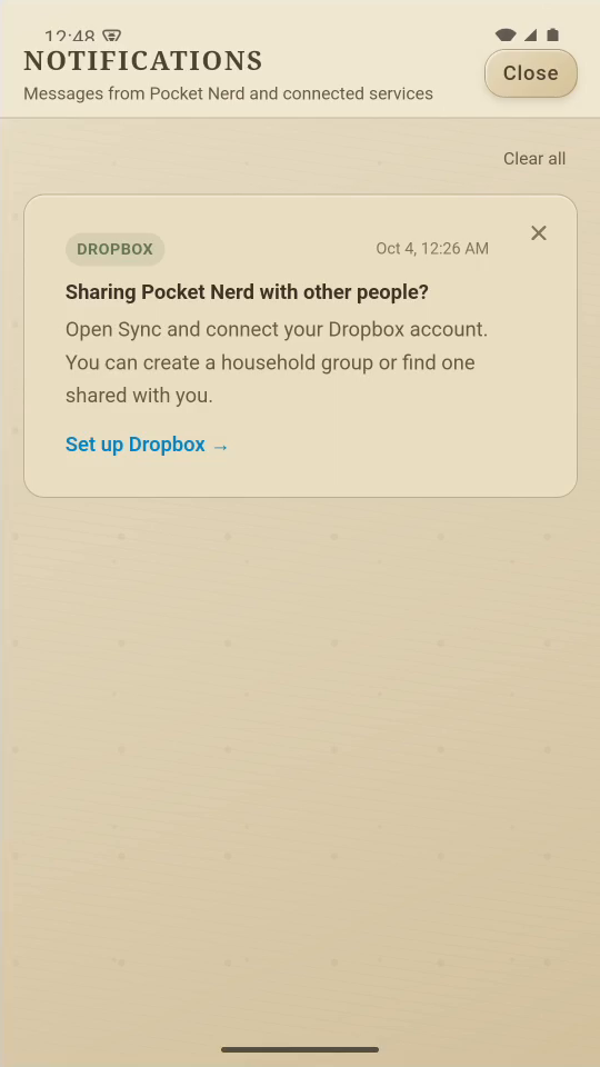 2 · Review messages. Read each message before dismissing it. Service invitations appear here.