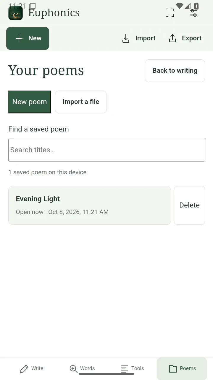 Euphonics on Android: find it again