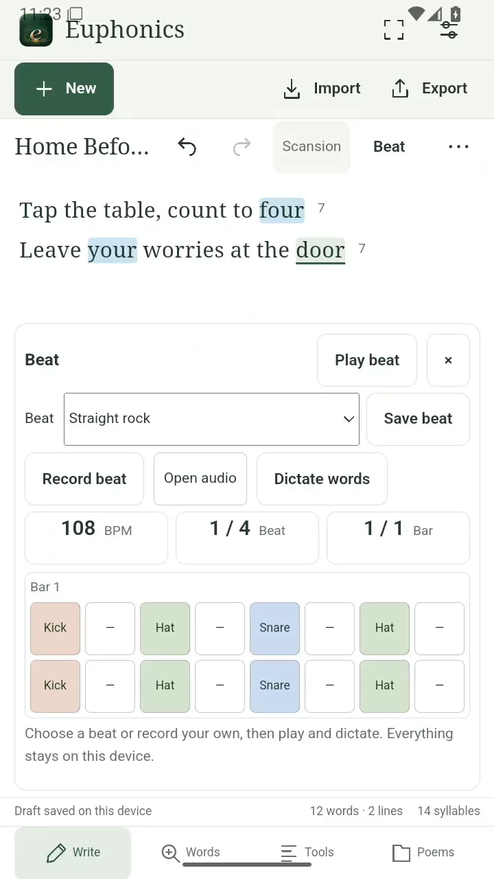 Euphonics on Android: open your beat