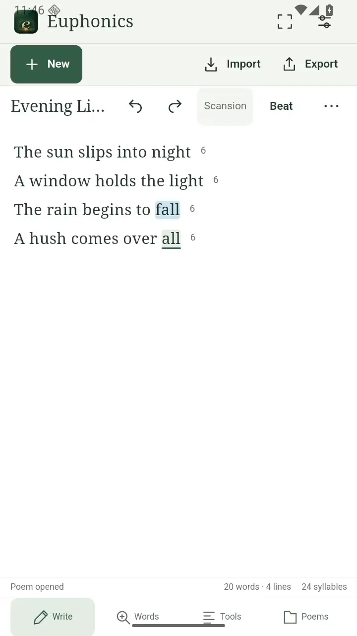 Euphonics on Android: keep writing